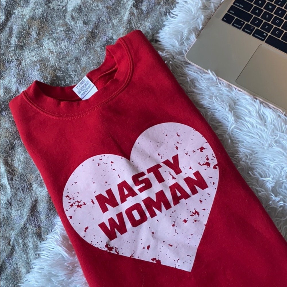 Nasty woman heart sweatshirt size medium